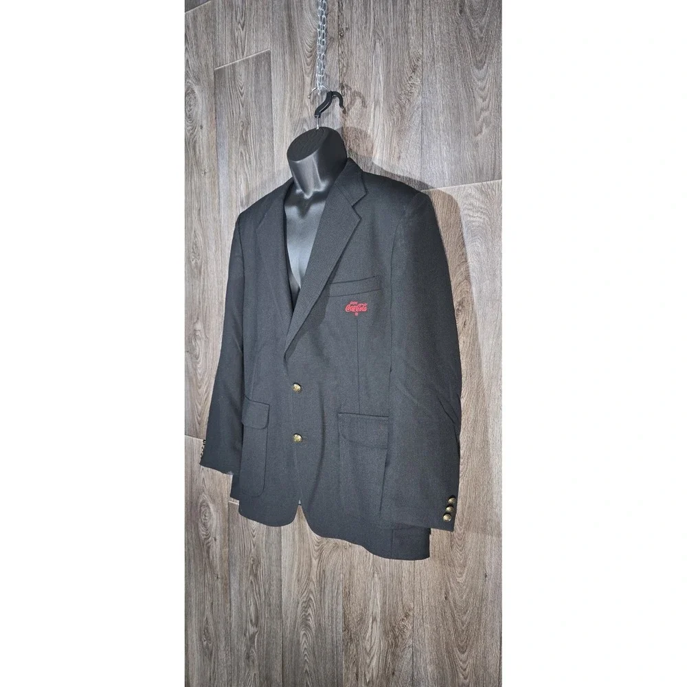 RMC Regent Blazer Coca-Cola Employee Uniform Black Gold Button Men's 42L Vintage